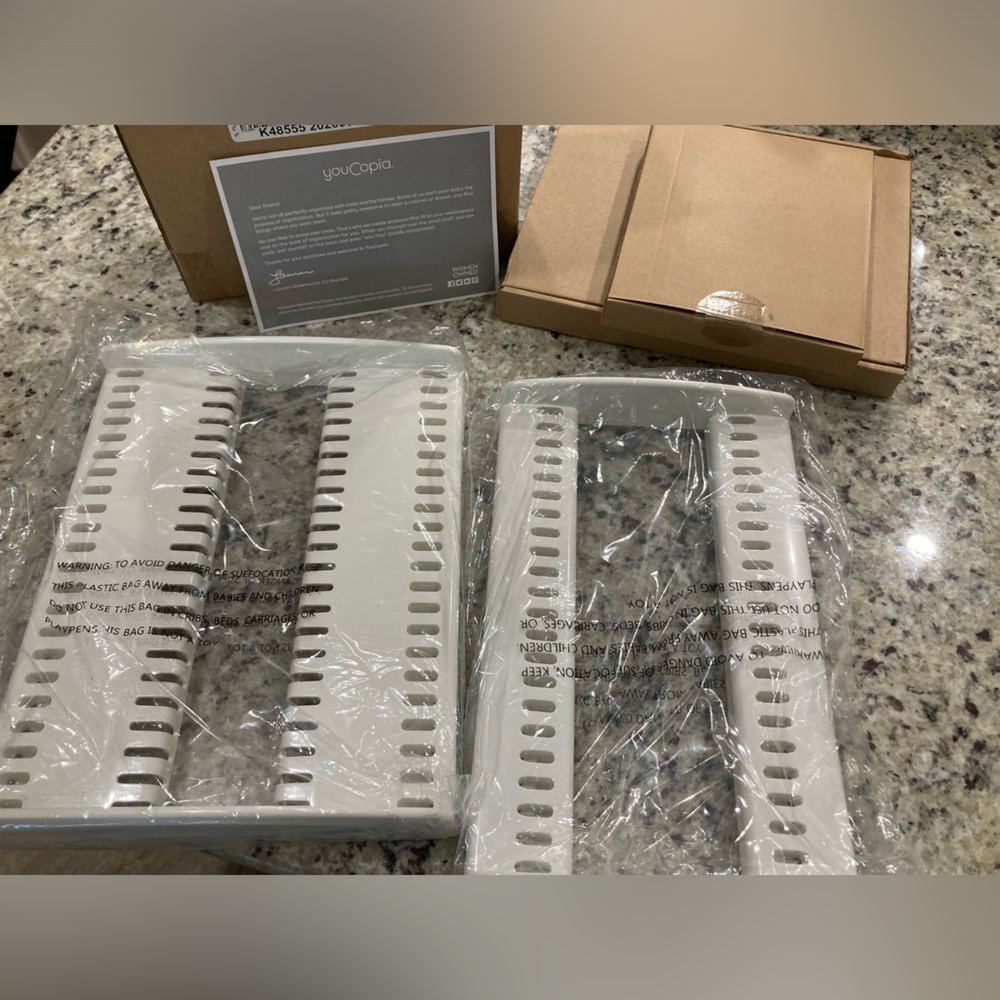 Youcopia White cookware and lid organizer rack new in box Kitchen Storemore